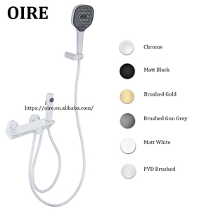 <span class=keywords><strong>Kit</strong></span> <span class=keywords><strong>de</strong></span> Mitigeur <span class=keywords><strong>de</strong></span> Douche et Baignoire Blanc à Trois Fonctions Oire avec Douchette à Main en Laiton pour Usage Hôtelier - Product Image 4