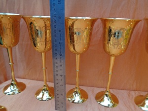 Antique Look Brass <b>Wine</b> <b>Goblet</b> Engraved Handmade Chalice Vintage Metal Drinking Cup Classic Barware Wedding Gift Tableware - Product Image 6