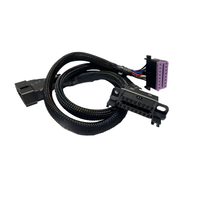 Factory OBD 16PIN 24V Conector macho hembra Enchufe Tejido Y Kit de arnés de cable Color negro para lector de código