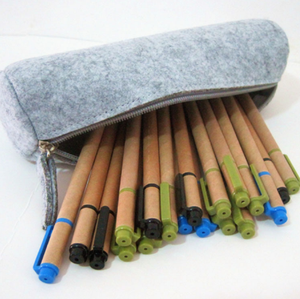 Customized Size Logo Felt Pouch Felt Zipper Bag 2mm Felt Pen Case 3mm Felt Pencil Cases Large Capacity Pencil Case Simple