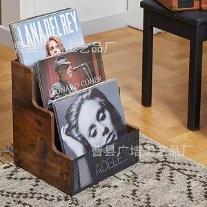 Estante de madera para discos de vinilo de 3 niveles, almacenamiento de madera maciza para exhibir vinilos y CD, decoración del hogar - Product Image 3