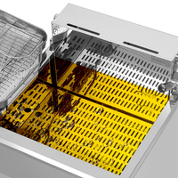 Freidora eléctrica profunda frita de pollo de acero inoxidable comercial, equipo de cocina, freidora de 30L