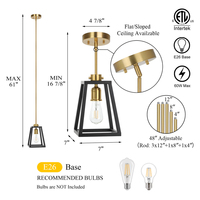 Luminaire suspendu en fer forgé style farmhouse pour cuisine, luminaire suspendu noir pour salle à manger, restaurant