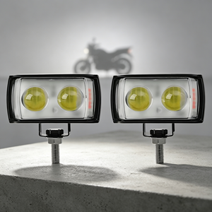 Faro auxiliar LED cuadrado de doble lente JHS <span class=keywords><strong>Moto</strong></span> Shooter para motocicleta, <span class=keywords><strong>mini</strong></span> foco de conducción de tres lados - Product Image 1