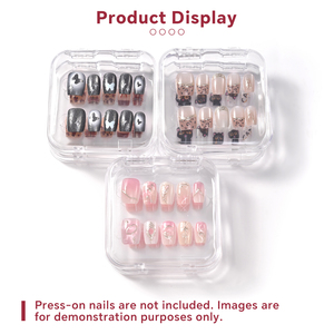 Boîte d'emballage transparente en acrylique pour faux ongles, anti-poussière, carrée, organisateur et présentoir de rangement pour faux ongles - Product Image 6