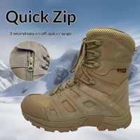Bottes tactiques unisexes montantes respirantes avec fermetures éclair style désert marron – Chaussures d'extérieur en gros