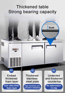 Rinascita commerciale sotto il bancone congelatore in acciaio inox frigo piano di lavoro refrigeratore <span class=keywords><strong>frigorifero</strong></span> - Product Image 3