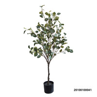 Arbre Bonsaï d'Eucalyptus Artificiel 1,2 m Vert Poussiéreux Plante Artificielle en Pot pour Mariage Noël Décoration Intérieure - Matériau PEVA Écologique