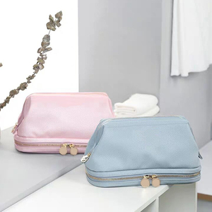 Sac <span class=keywords><strong>de</strong></span> voyage en PU pour <span class=keywords><strong>jeune</strong></span> femme, organisateur <span class=keywords><strong>de</strong></span> maquillage et <span class=keywords><strong>de</strong></span> produits <span class=keywords><strong>de</strong></span> soin personnel avec compartiment supérieur transparent en PVC, vente en gros - Product Image 1
