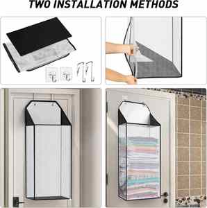 Hanging Laundry Hamper Over the Door Hamper Dirty Clothe Organizer Wall Hanging Laundry Basket with Zipper for Bathroom <b>Wardrobe</b> - Product Image 5