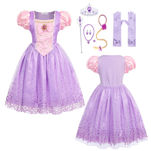 Disfraz de Princesa Rapunzel para Niña para Carnaval y Halloween con Peluca, Vestido de Sofía para Fiestas de Cumpleaños y Cosplay Infantil - Product Image 1