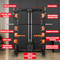 Machine Smith multifonctionnelle de haute qualité avec rack de musculation complet, barre de traction supérieure et barre de traction inférieure pour salles de sport