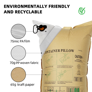 Không khí Túi <span class=keywords><strong>container</strong></span> gối vật liệu đóng gói kraft giấy <span class=keywords><strong>PP</strong></span> dệt có thể tái chế không khí đóng gói túi khí chèn lót - Product Image 4