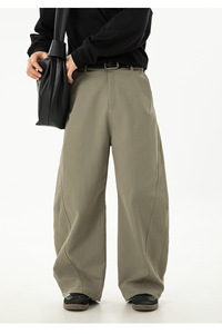 <span class=keywords><strong>Pantaloni</strong></span> Casual da Uomo <span class=keywords><strong>con</strong></span> Spacchetti Laterali, Stile Retrò, Pieghettati, <span class=keywords><strong>Lunghi</strong></span>, a Vita Media, <span class=keywords><strong>con</strong></span> Chiusura a Bottoni - Product Image 4