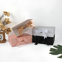 Boîte cadeau cosmétique de luxe en gros OEM papier magnétique imprimé personnalisé avec ruban 3mm d'épaisseur laminage mat gaufrage manipulé