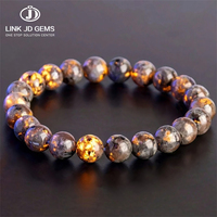 Bracelet en pierres naturelles perlées, bracelet en pierre volcanique flamme, bijoux en cristal énergétique pour la méditation, perles en pierre de feu