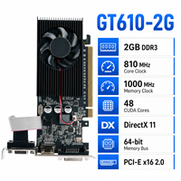 New Low Profile GT610 2GB DDR3 64-Bit Graphics Card for DVI VGA Fan Desktop GPU PCI Express
