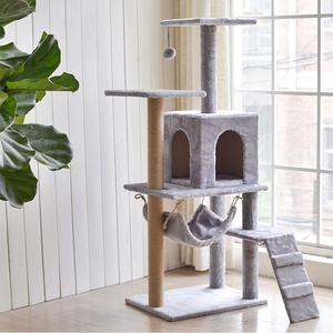 Torre de árbol de lujo para gatos con rascador, <span class=keywords><strong>muebles</strong></span> de madera para mascotas de Sisal, marco de escalada para casa bonita del fabricante - Product Image 1