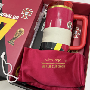 Bouteille d'eau isotherme gravée avec paille, 40 oz, avec poignée et coffret cadeau, pour extérieur et voiture, Coupe du Monde 2026 - Product Image 4