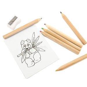 Eco Friendly Promotional Kraft Paper Coloring <b>Book</b> With Colored Pencils Kids Notepad Drawing Art Stationery Set - Product Image 3