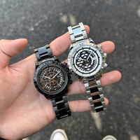 Nouvelle montre à quartz pour homme, style jeune et tendance, bracelet en alliage d'acier inoxydable, étanche 30M, pour le commerce électronique