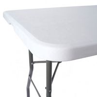 Table pliante en plastique, tables portables pour dîners, fêtes, jeux de cartes, pique-niques, camping, blanc granit, extérieur