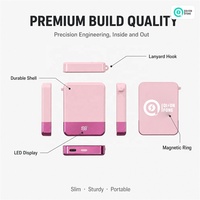 Chargeur sans fil magnétique portable QSF, batterie externe 5000 mAh, corps fin et rond avec sangle de poignet, charge rapide 15 W, powerbank magnétique