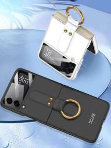 Étui de téléphone en cuir pour <span class=keywords><strong>Galaxy</strong></span> <span class=keywords><strong>z</strong></span> flip 5 4 étui/étui de téléphone en cuir plié avec support d'anneau pour étui SAM <span class=keywords><strong>Galaxy</strong></span> zfold 4 5 - Product Image 2