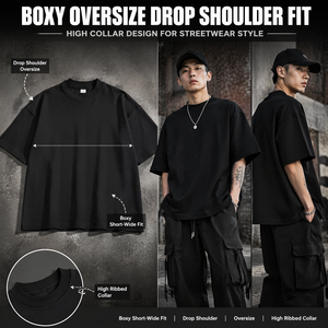Camiseta Oversize Personalizable de Algodón 100% de 280GSM de Larga Duración, Estilo Boxy, con Bordado Personalizado, para Uso Diario y Streetwear Urbano - Product Image 4