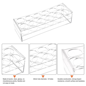 Support de tubes en acrylique personnalisé, diamètre du trou de 40 mm, 12 compartiments, transparent, logo personnalisé imprimé en sérigraphie, tubes de laboratoire de 100 ml, garantie de 3 ans - Product Image 3