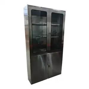 Hot Sale Stainless Steel Office Storage Cabinet Hospital Medical Cupboard Double Doors Filing Cabinet