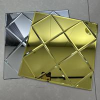 Mirror Gold Wall Panels Peel and Sticker Wall Decor Mirror Glass Mosaic