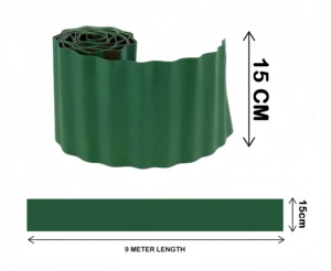 Green Flexible PE Plastic Outdoor Lawn Edging Fence Nature Garden Grass Border for <b>Flower</b> Bed Decoration - Product Image 2