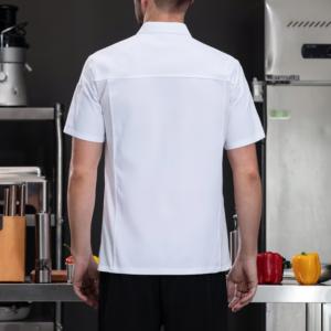 <span class=keywords><strong>Veste</strong></span> de cuisine unisexe pour hommes et femmes, 2 boutons, élastique, pour cuisine, restaurant, <span class=keywords><strong>boulanger</strong></span>, café, chef cuisinier, uniforme de cuisine - Product Image 2