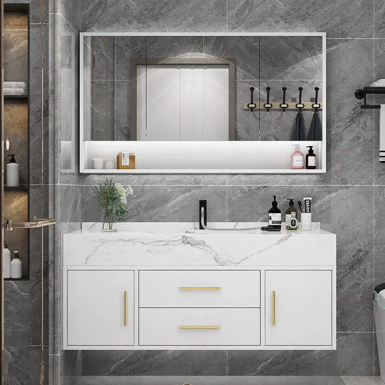Avrupa tarzı Hotsale duvar montaj tasarımı kayrak tezgah Vanity banyo dolabı