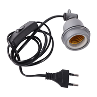 Support de lampe chauffante E27 et cordon d'alimentation avec interrupteur pour reptiles (lézards, tortues, porcelets) – Base en céramique pour lampes chauffantes