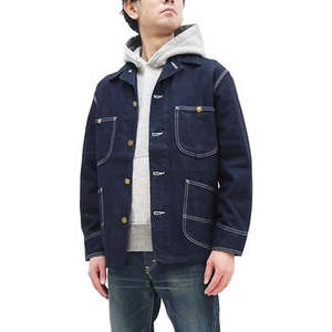 Veste de travail en jean pour hommes Manteau en jean décontracté Streetwear Vêtements d'extérieur à la mode Logo personnalisé Veste en coton épais de style vintage - Product Image 1