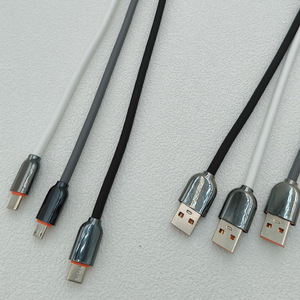 <b>Type</b>-<b>C</b> Data <b>Cable</b> 1m TPE Jacket Nickel Plated Connectors For Android <b>Fast</b> <b>Charging</b> Gray And White - Product Image 1