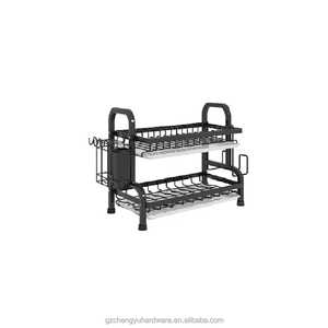 CY-543 2 שכבה פלדה מתכת מטבח מארגן מדף אחסון 2 שכבה מדפים תיבול ייבוש צלחת משק הבית - Product Image 1