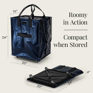 Sac de courses réutilisable avec logo personnalisé, sur roulettes, avec poignée, pliable, chariot à roulettes - Product Image 5