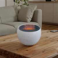 Portable 100ml ultrasons électrique humidificateur d'air de table feu flamme en plastique huile essentielle diffuseur d'arôme