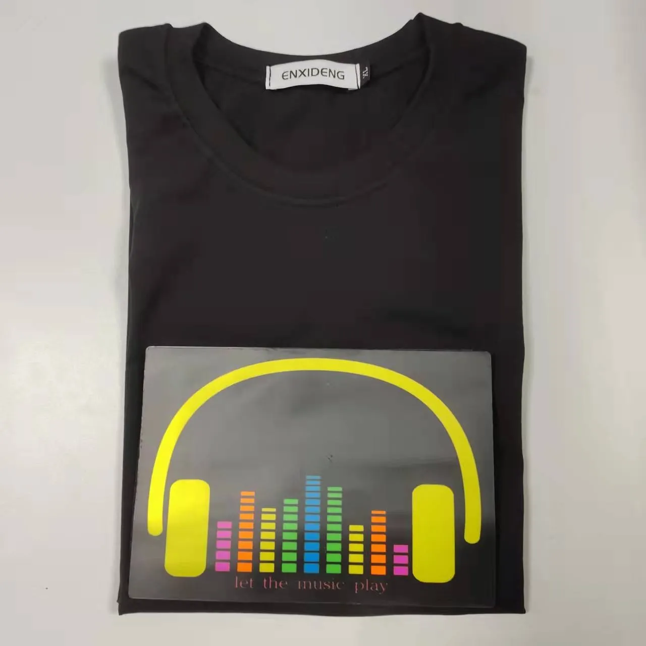 Venta al por mayor de ropa intermitente con luz activada por sonido DJ música EL Panel Led camiseta mejor para fiesta de club nocturno