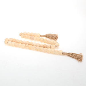 Guirlande de perles en bois de pays rustique hexagone de 150cm pour décor de ferme - Product Image 1