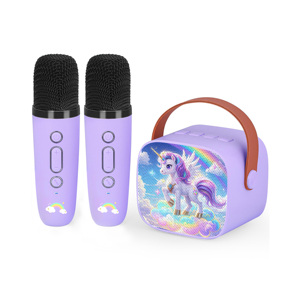 Custom Holiday Gifts Wireless <b>Microphone</b> Mini Machine with 2 <b>Microphone</b> for Kids Outdoor Party - Product Image 1