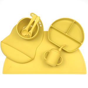 Set per l'Alimentazione del Bambino in Silicone di Grado Alimentare, Piatto, Tappetino, Ciotola con Cucchiaio, Forchetta, Bicchiere con Cannuccia, Senza BPA, Personalizzabile OEM ODM con Logo - Product Image 3