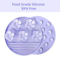 Tapis à lécher pour animaux de compagnie en silicone en forme de fleur avec logo personnalisé, sans BPA, tapis d'alimentation lente pour chiens et chats, favorise une alimentation plus lente