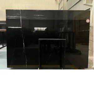 Vente en gros pierre de marbre chinois nero marquina marbre noir pour comptoir salle de bain armoire vanité