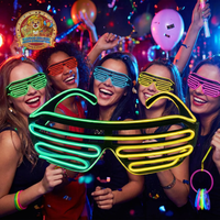 Lunettes de rave LED colorées et clignotantes, déguisement de DJ pour Halloween, Thanksgiving, décorations de fête lumineuses variées en plastique, pour enfants