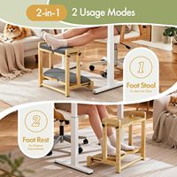 Repose-pieds en bambou réglable à double niveau avec 4 hauteurs, repose-pieds ergonomique pour bureau avec coussin, couleur personnalisable pour le bureau
