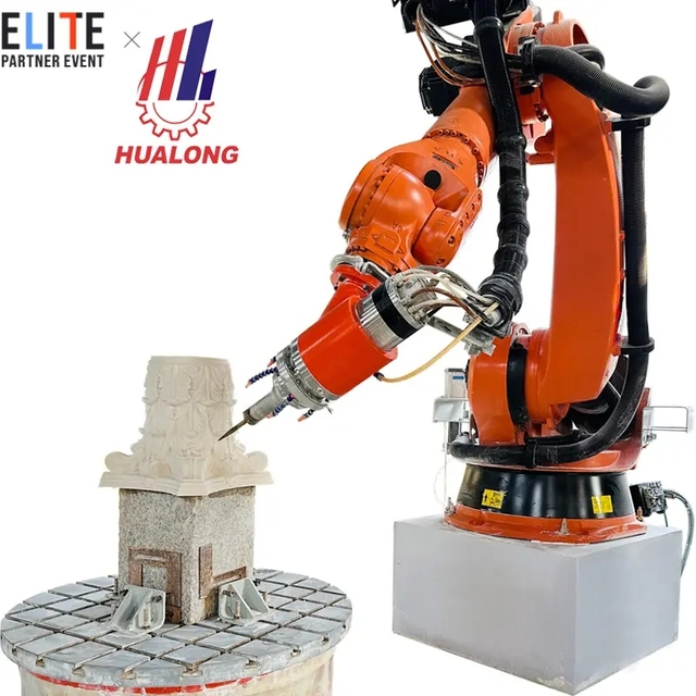 7 Axis Robot Arm Cnc Router 3d Sculpture Robot Stone Carving Stone Statue Curving Machine for Marble Granite HUALONG Machinery